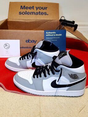 Authentic Men's Nike Jordan 1 Grey Mid - Size 11 - Mint as New